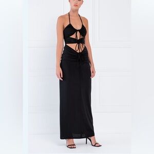 Kikiriki Elegant Black Maxi Dress